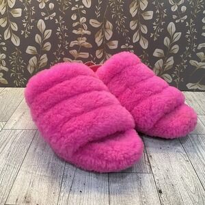 UGG FLUFF YEAH‎ SLIDE ROCK ROSE MOCASSIN SLIP ON SANDAL US 7 / EU 38 / UK 5